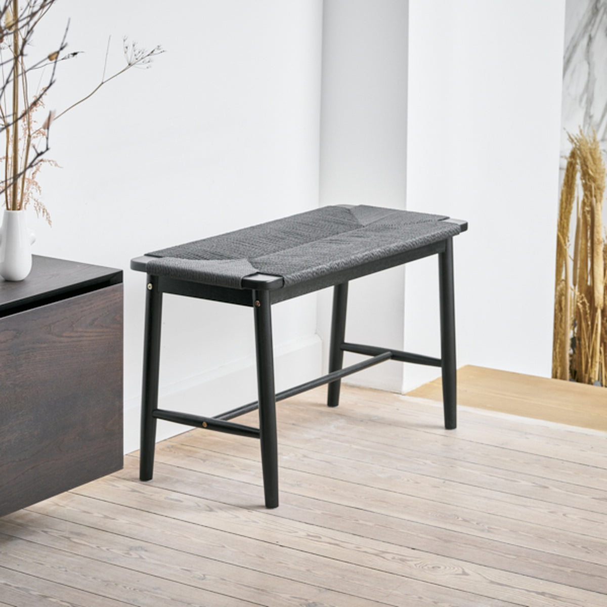 Cordino bænk, sort, 80cm